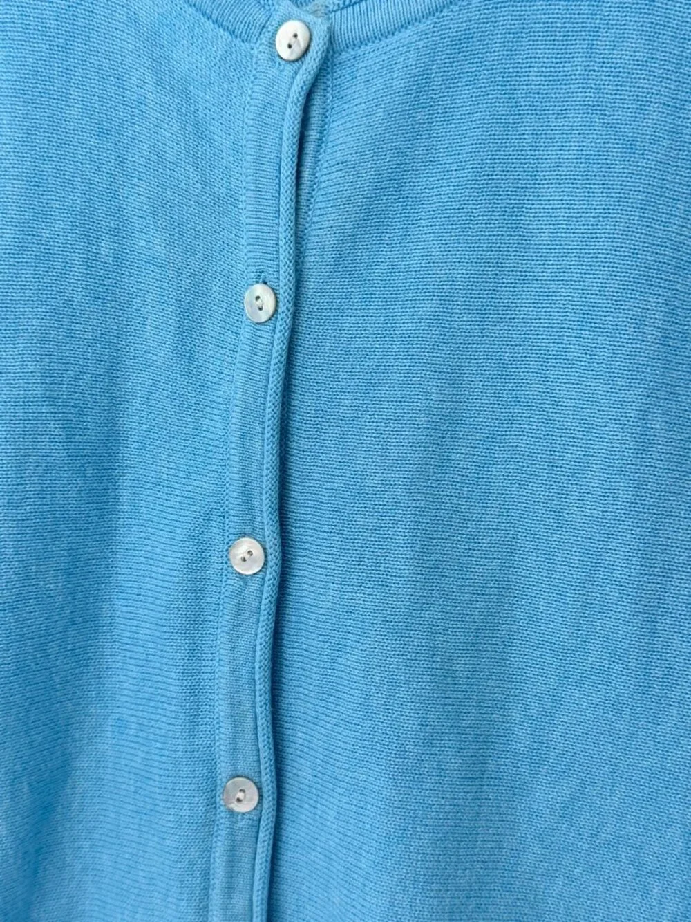 pureJill Oversized Button-Front Scoop Neck Long Sleeve Cardigan Sweater Blue L